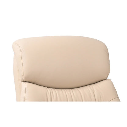 Fauteuil inclinable pivotant en cuir avec repose-pieds de rangement assorti