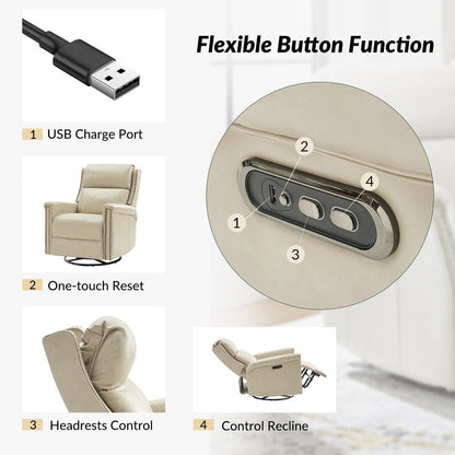 Ensemble de 2 fauteuils inclinables électriques pivotants et à bascule Tobias de style traditionnel par HULALA HOME