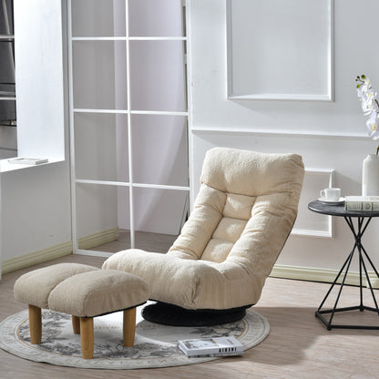 Ensemble fauteuil inclinable rembourré sans accoudoirs avec repose-pieds et appui-tête réglable