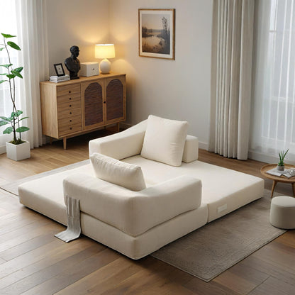 Canapé-lit convertible rembourré 70,87, fauteuil convertible, canapé de sol confortable pour salon, chambre, tissu chenille