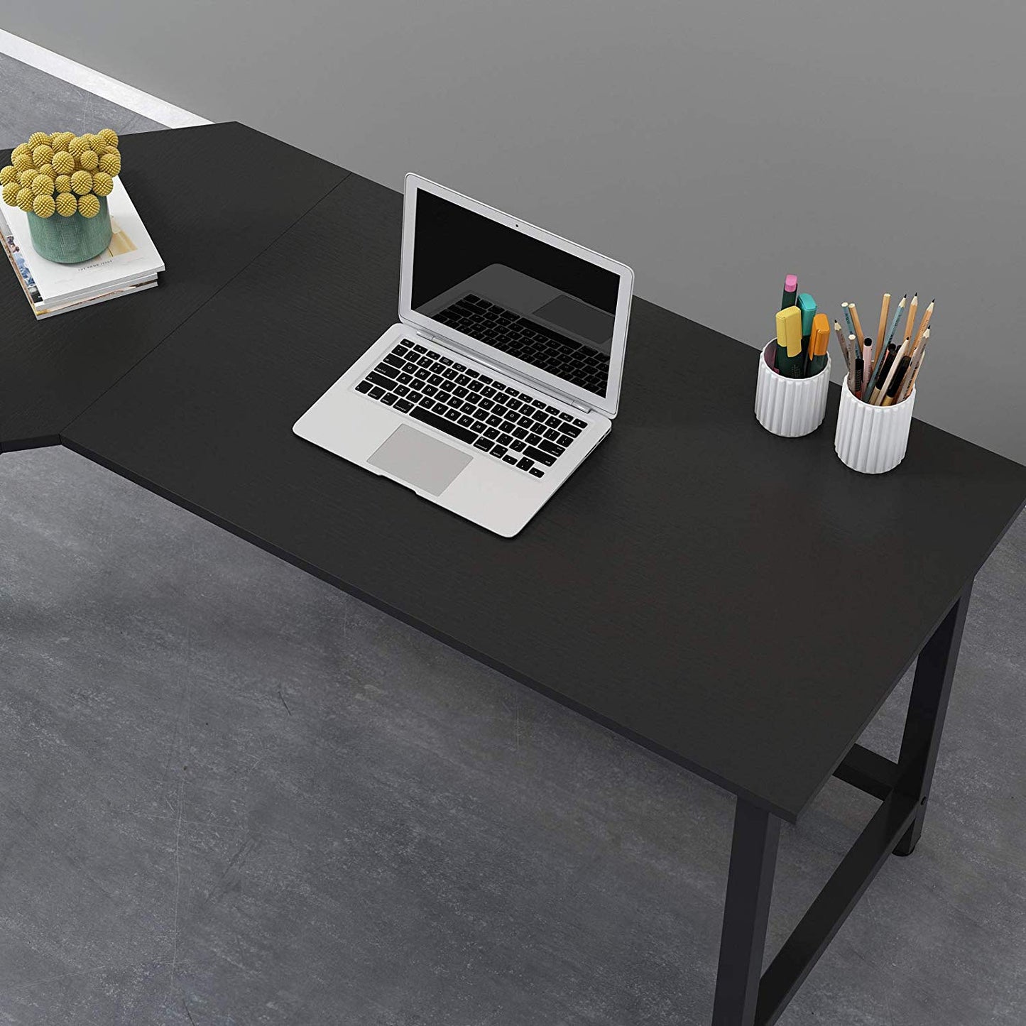 Bureau d'angle Munich en L noir