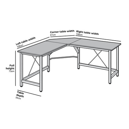 Bureau d'angle Munich en L noir