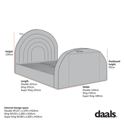 Lit TV ottoman en velours vert mousse Archer