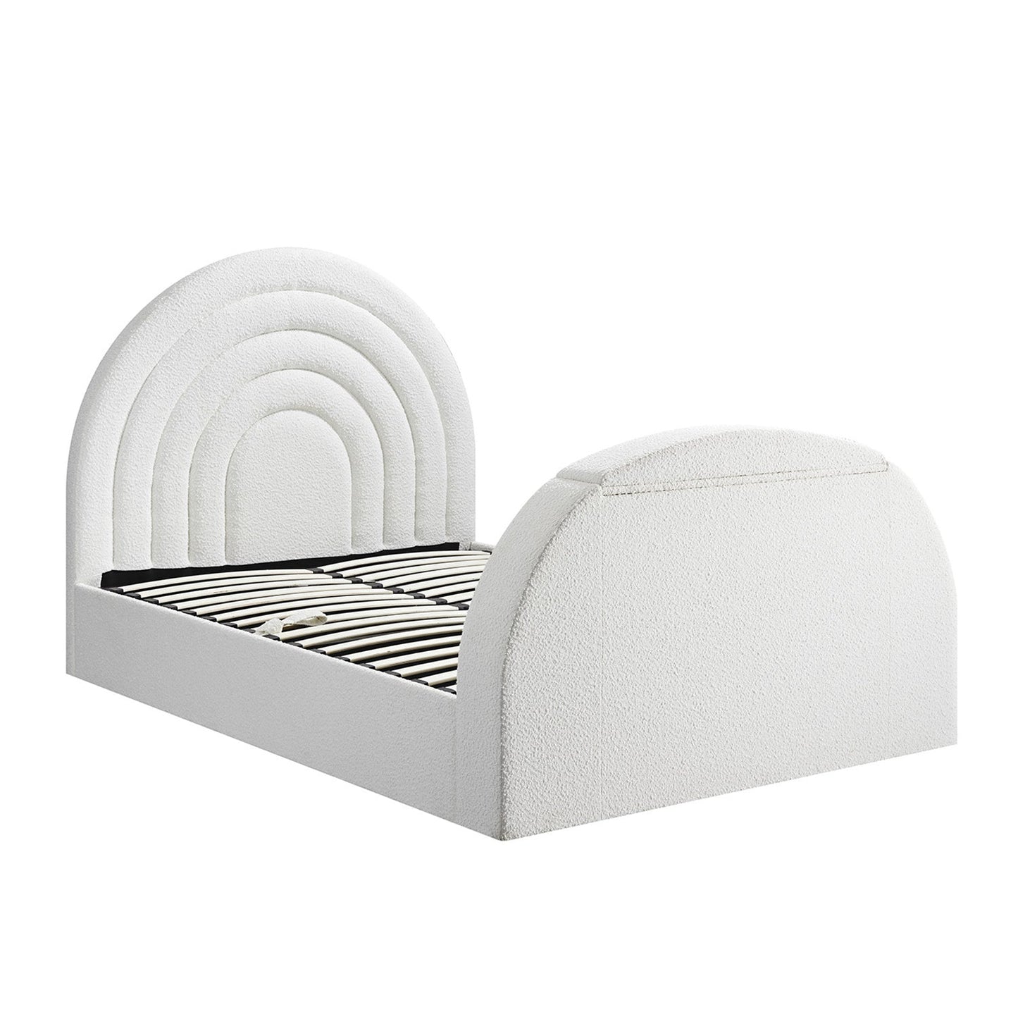 Lit TV ottoman Archer White Boucle