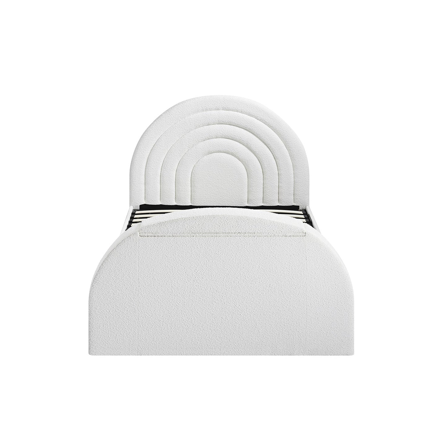 Lit TV ottoman Archer White Boucle