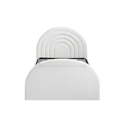 Lit TV ottoman Archer White Boucle