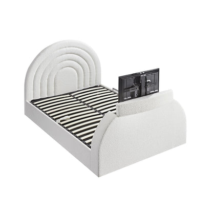 Lit TV ottoman Archer White Boucle