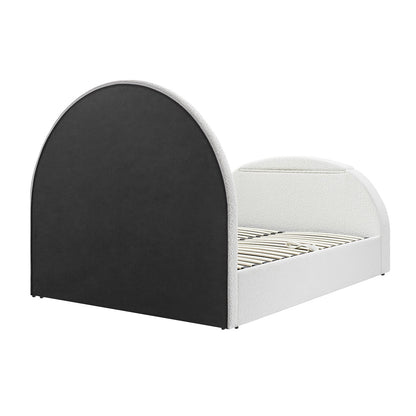 Lit TV ottoman Archer White Boucle