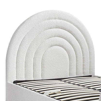 Lit TV ottoman Archer White Boucle