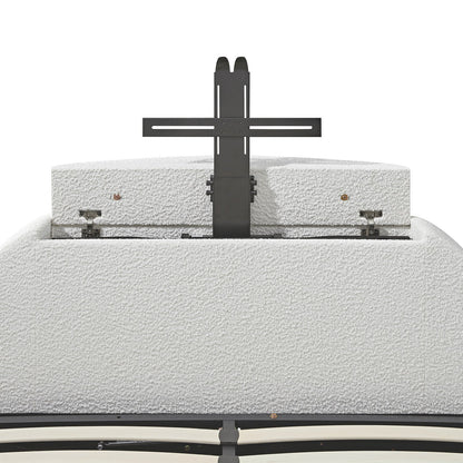 Lit TV ottoman Archer White Boucle