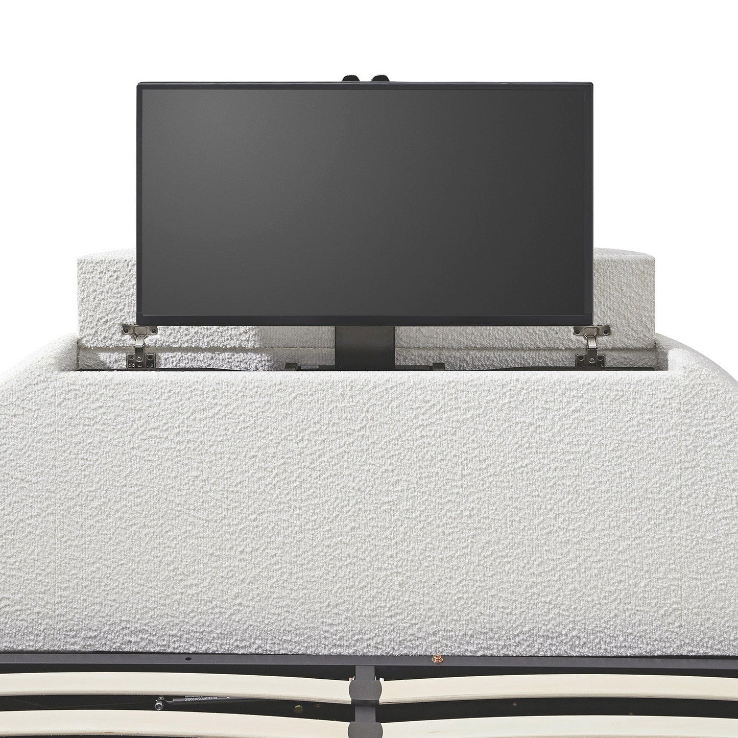 Lit TV ottoman Archer White Boucle