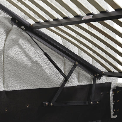 Lit TV ottoman Archer White Boucle