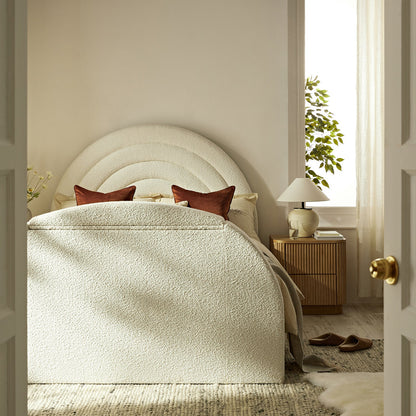 Lit TV ottoman Archer White Boucle