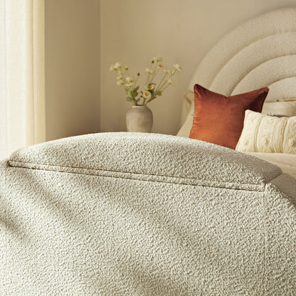 Lit TV ottoman Archer White Boucle