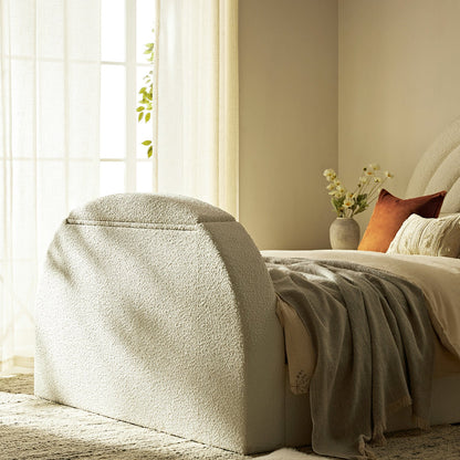 Lit TV ottoman Archer White Boucle