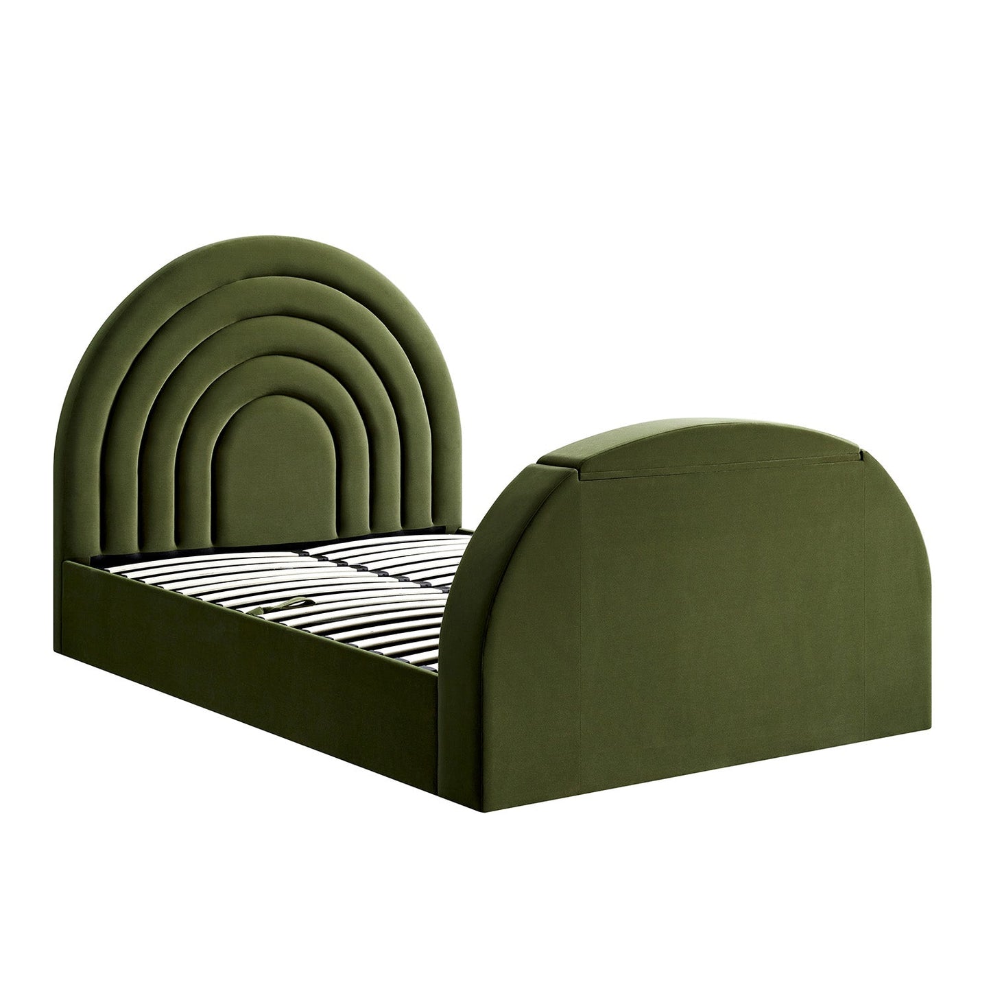 Lit TV ottoman en velours vert mousse Archer
