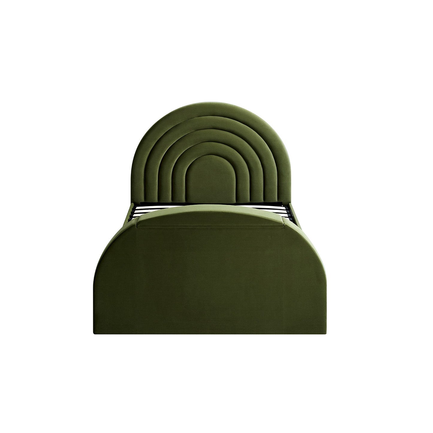 Lit TV ottoman en velours vert mousse Archer