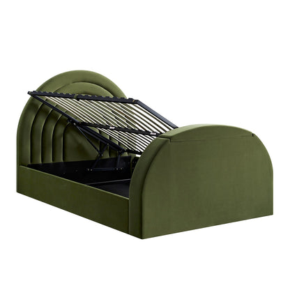 Lit TV ottoman en velours vert mousse Archer
