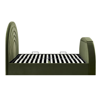 Lit TV ottoman en velours vert mousse Archer