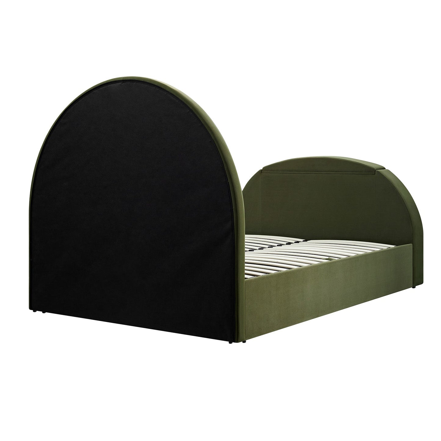 Lit TV ottoman en velours vert mousse Archer
