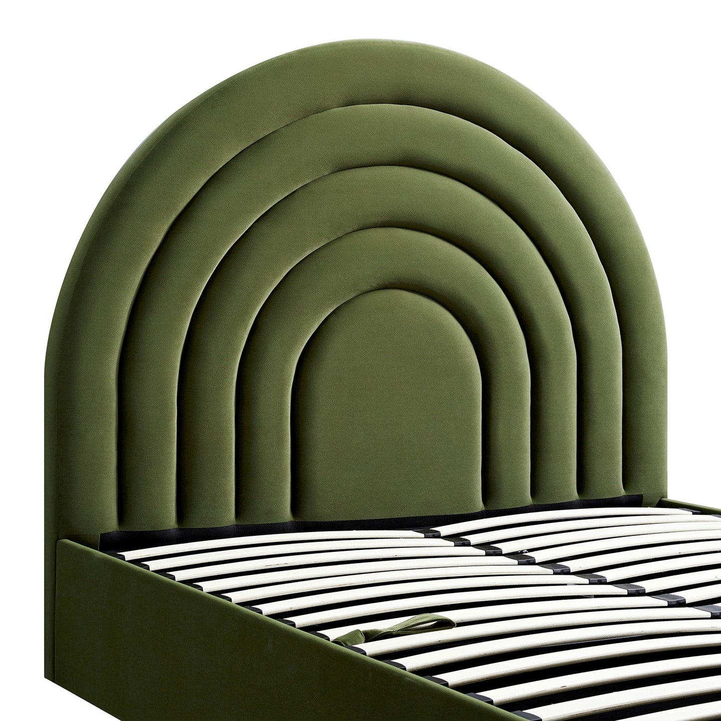 Lit TV ottoman en velours vert mousse Archer