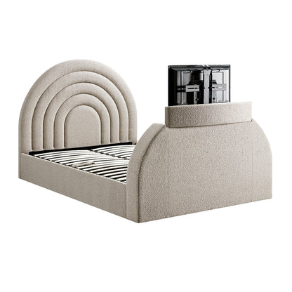 Lit TV ottoman Archer Taupe Boucle