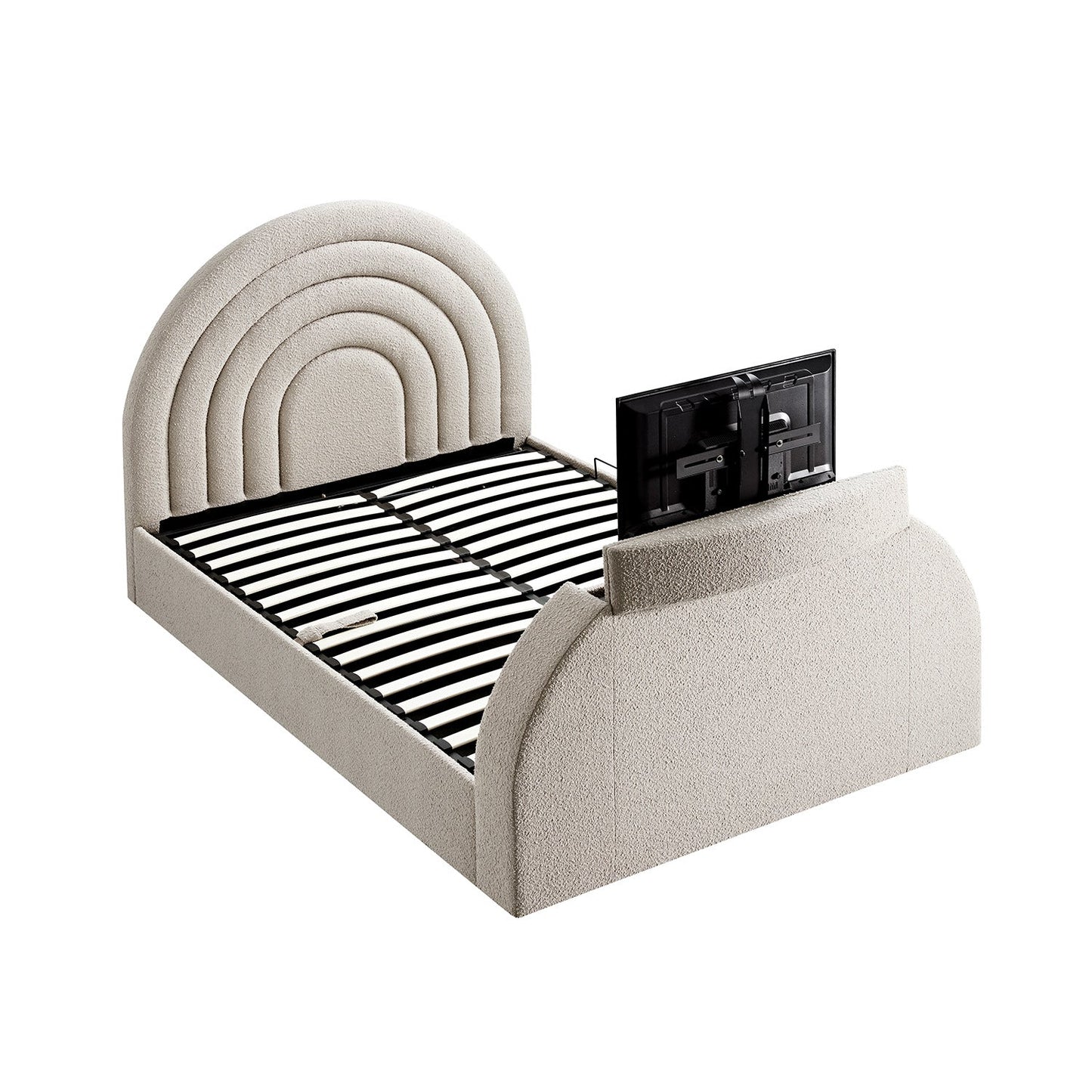 Lit TV ottoman Archer Taupe Boucle