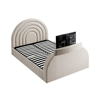 Lit TV ottoman Archer Taupe Boucle