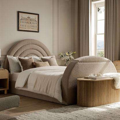 Lit TV ottoman Archer Taupe Boucle