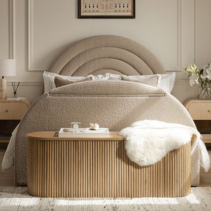 Lit TV ottoman Archer Taupe Boucle