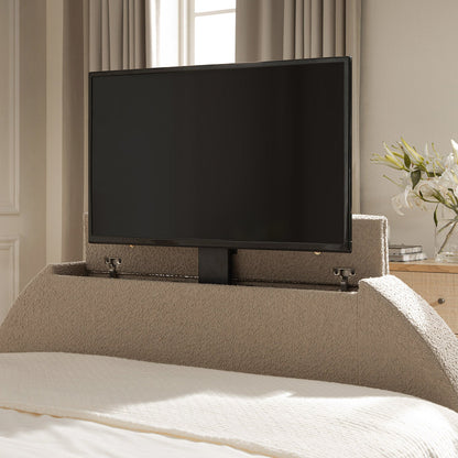 Lit TV ottoman Archer Taupe Boucle