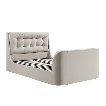 Lit TV ottoman en velours champagne Hadley