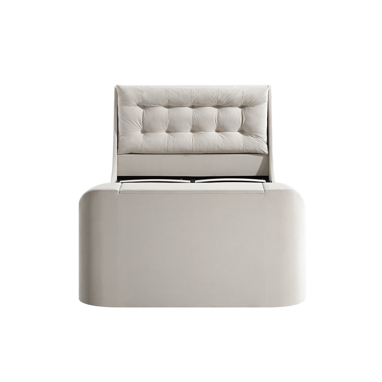 Lit TV ottoman en velours champagne Hadley