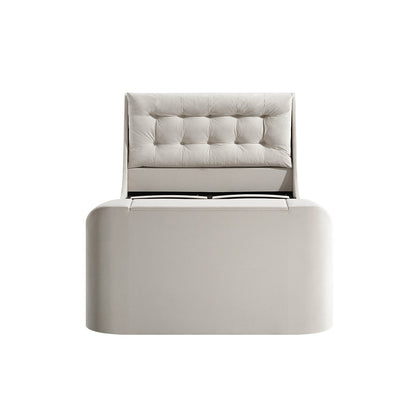 Lit TV ottoman en velours champagne Hadley