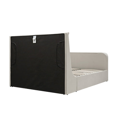 Lit TV ottoman en velours champagne Hadley