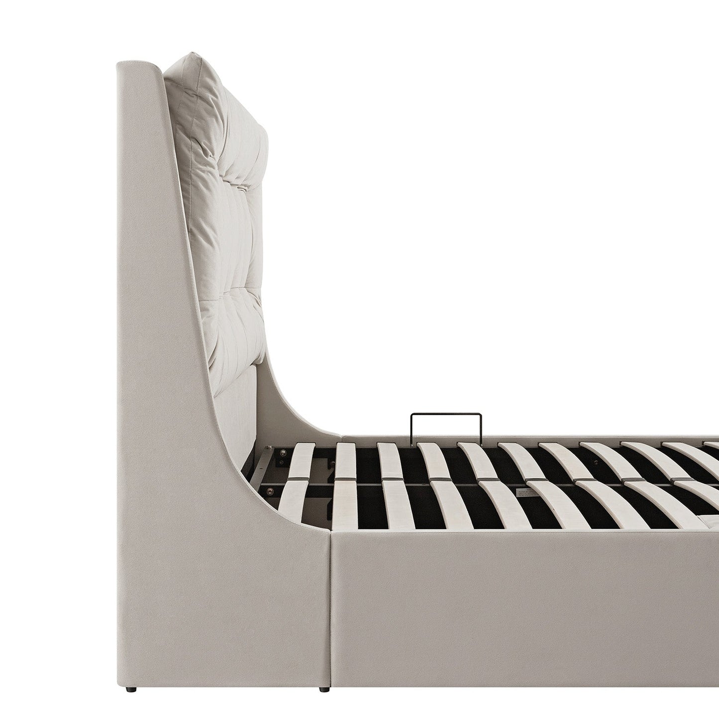 Lit TV ottoman en velours champagne Hadley