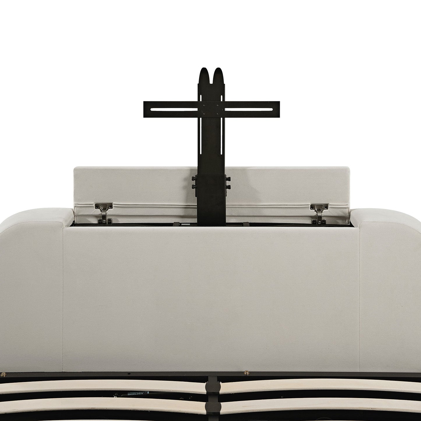 Lit TV ottoman en velours champagne Hadley