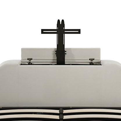 Lit TV ottoman en velours champagne Hadley