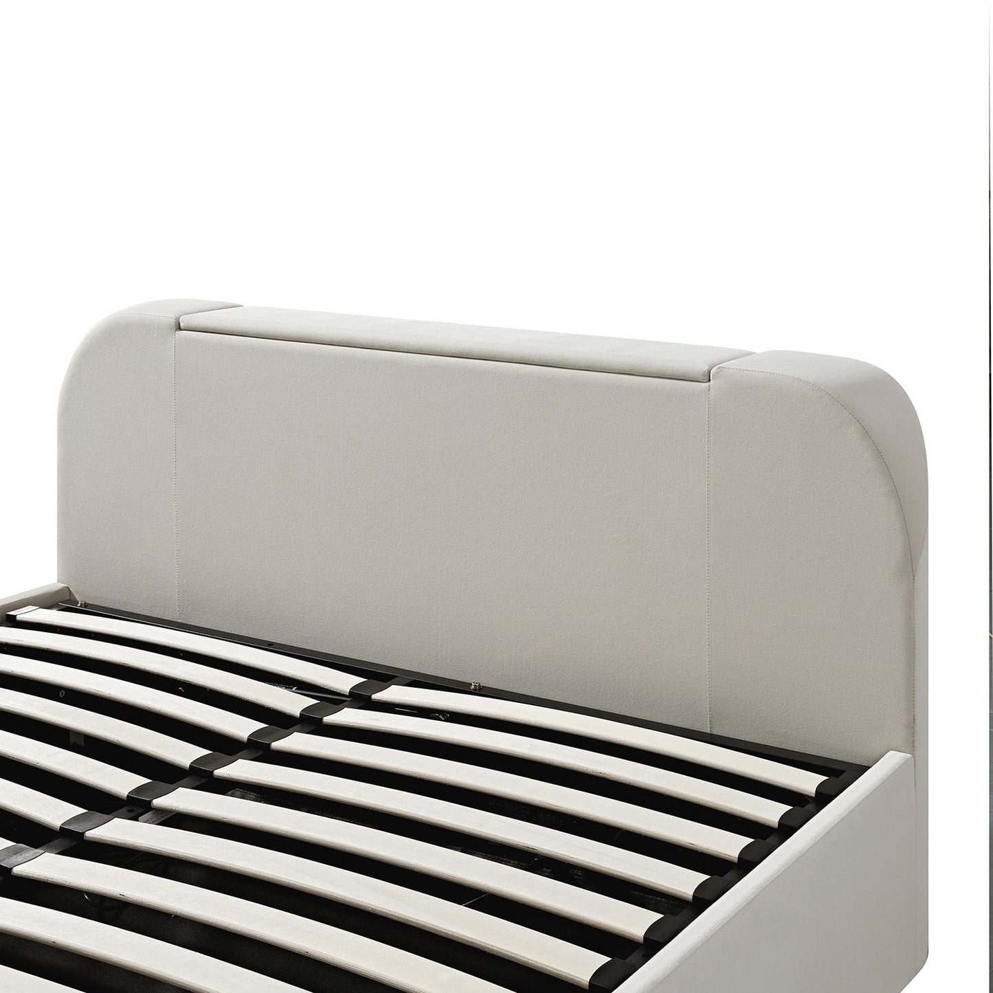 Lit TV ottoman en velours champagne Hadley