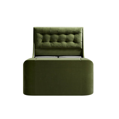 Lit TV ottoman en velours vert mousse Hadley