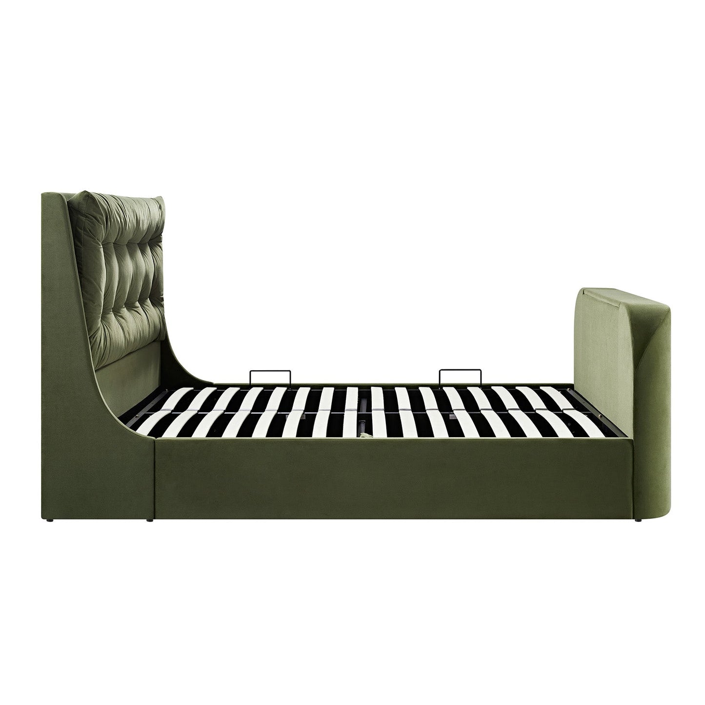 Lit TV ottoman en velours vert mousse Hadley