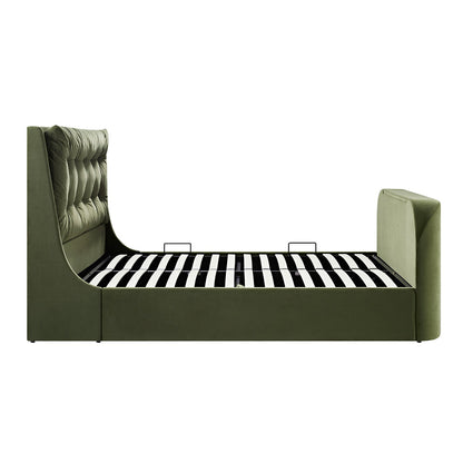 Lit TV ottoman en velours vert mousse Hadley