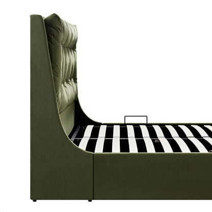 Lit TV ottoman en velours vert mousse Hadley