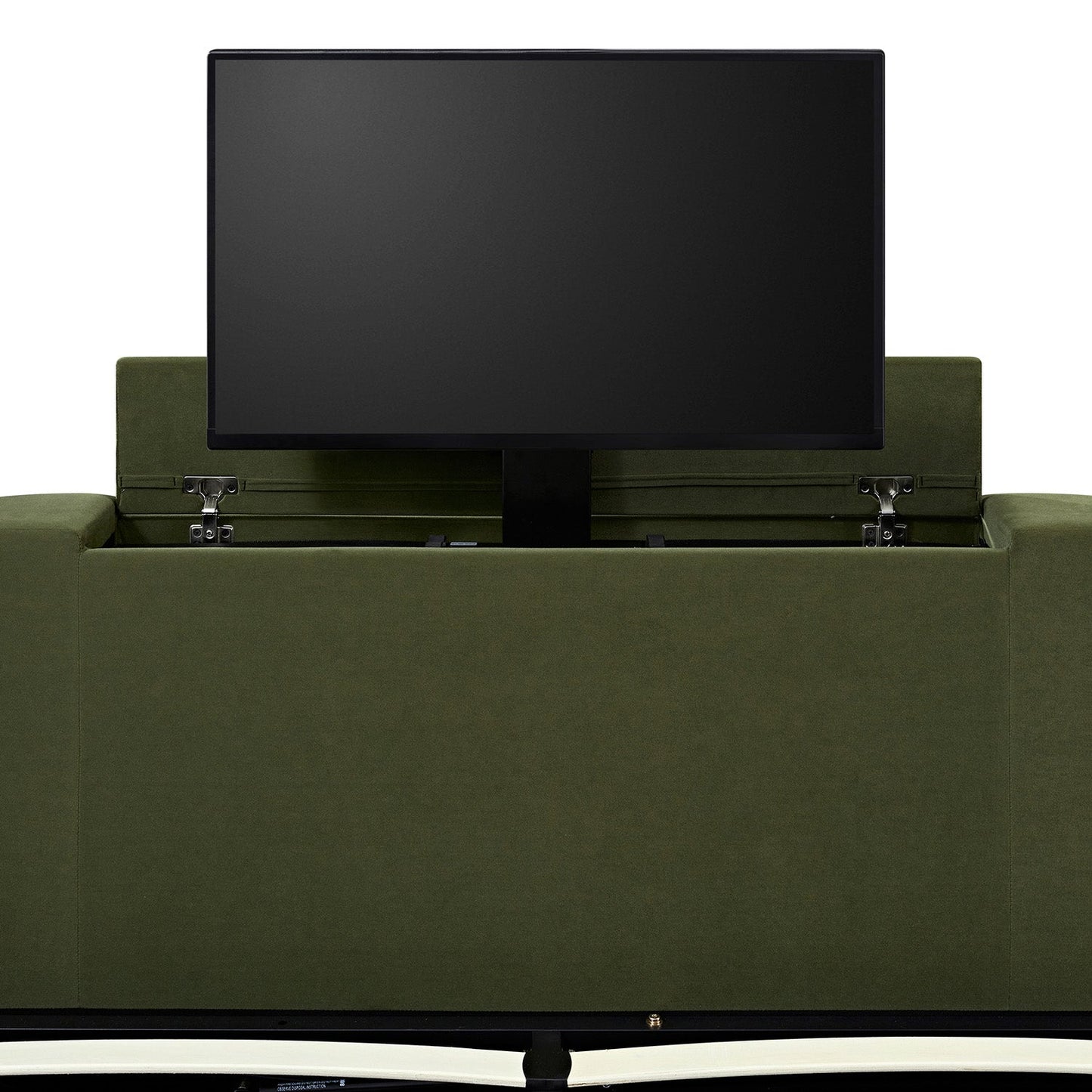Lit TV ottoman en velours vert mousse Hadley