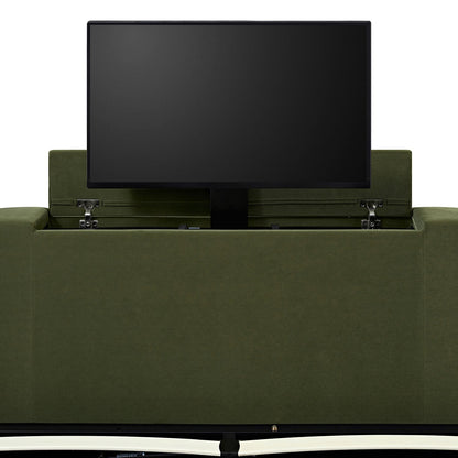 Lit TV ottoman en velours vert mousse Hadley