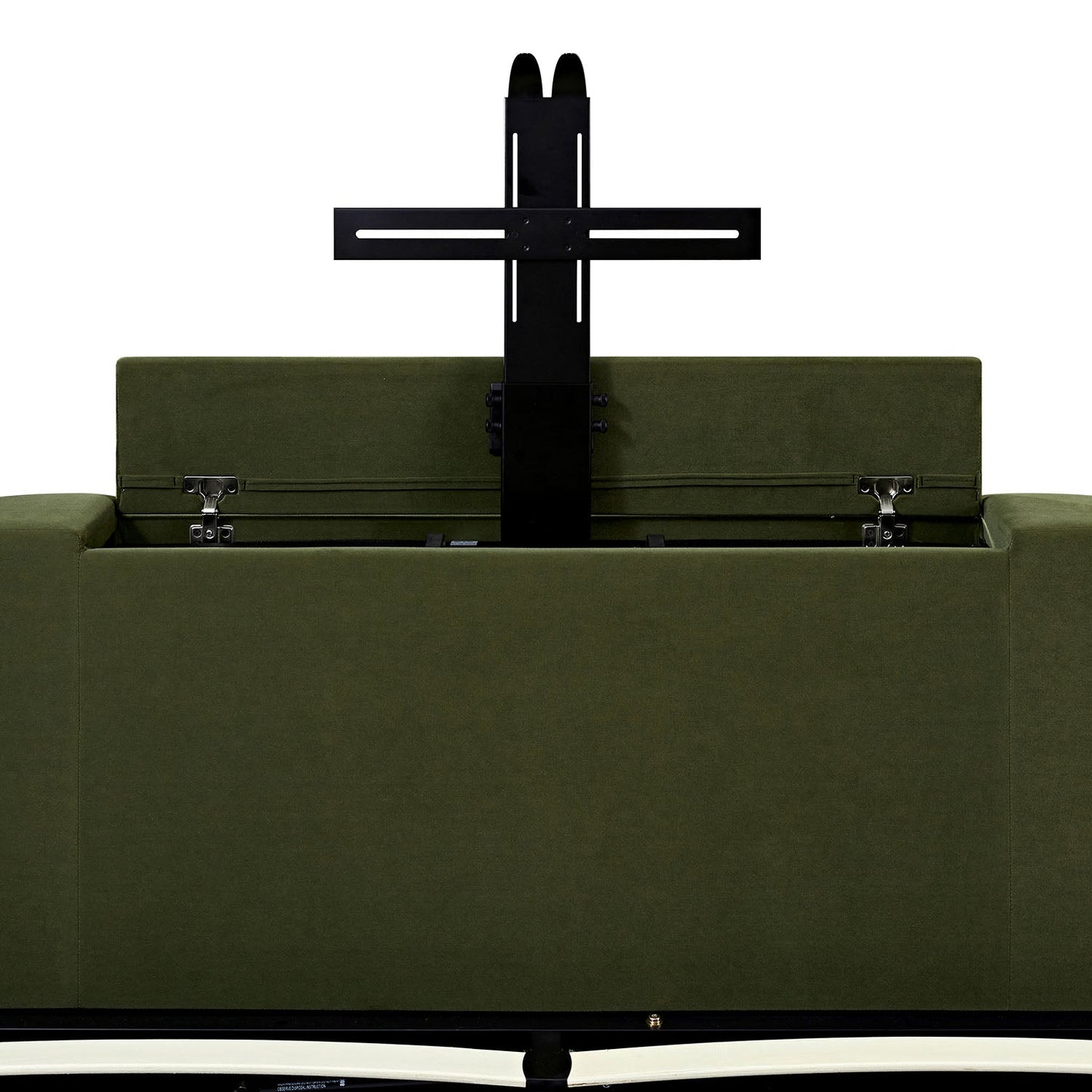 Lit TV ottoman en velours vert mousse Hadley