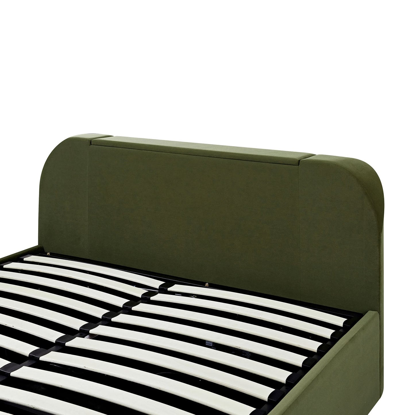 Lit TV ottoman en velours vert mousse Hadley