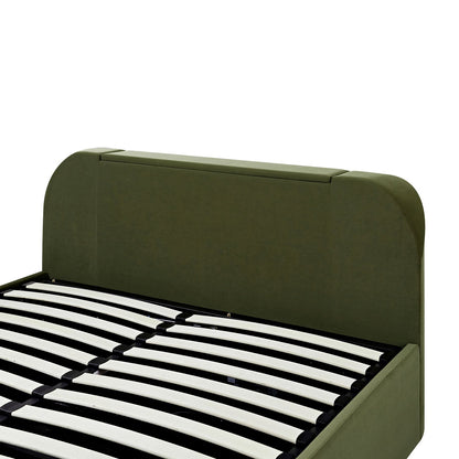 Lit TV ottoman en velours vert mousse Hadley