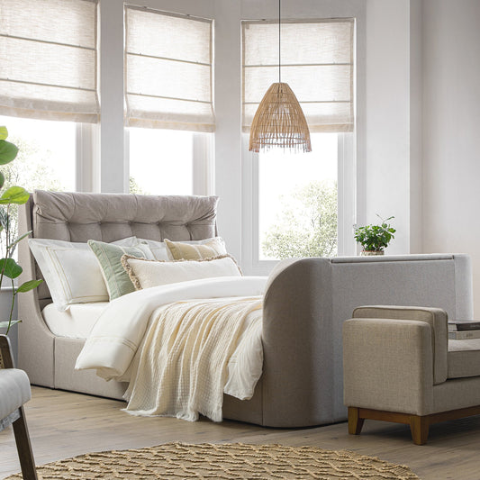 Lit TV ottoman en tissu Hadley Stone