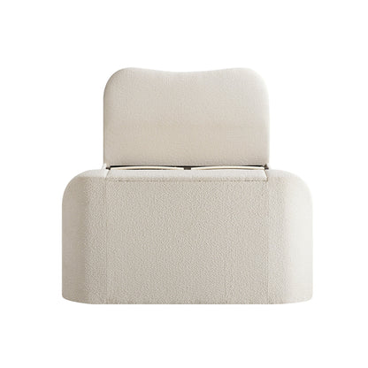 Tête de lit incurvée Egerie Beige Boucle Ottoman TV Bed